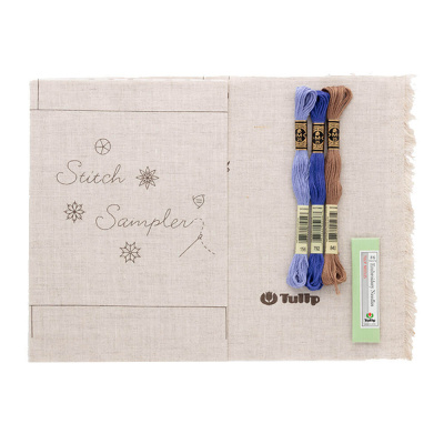 Tulip, Stitch Sampler, Blau