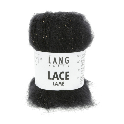 Lang Yarns Lace Lamé, 0004, Schwarz Gold