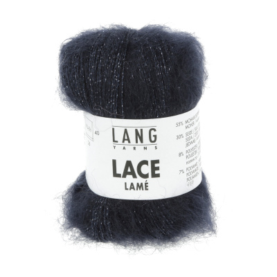 Lang Yarns Lace Lamé, 0025, Navy