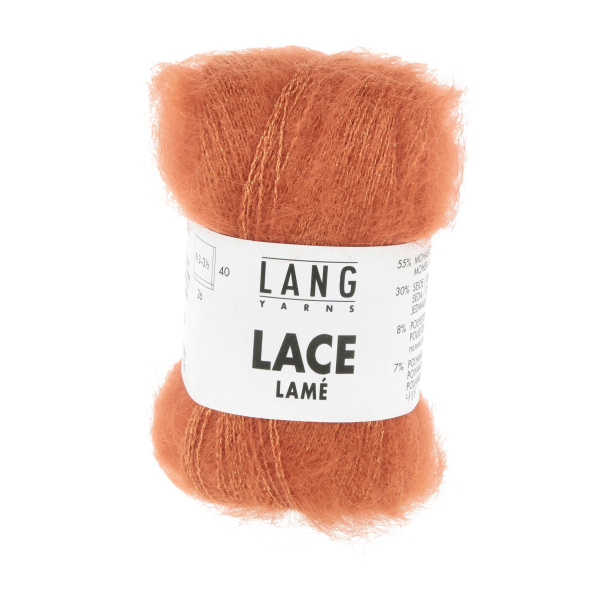 Lang Yarns Lace Lamé, 0059, Orange