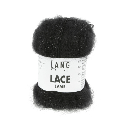 Lang Yarns Lace Lamé, 0104, Schwarz Silber