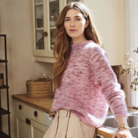 Sandnes-Set, „Debutant Sweater“, Sandnes Tynn Silk Mohair und Tynn Silk Mohair Print