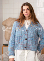 Sandnes-Set, „River Cardigan“, Sandnes Tynn Peer Gynt und Tynn Silk Mohair Print, M oder L/XL